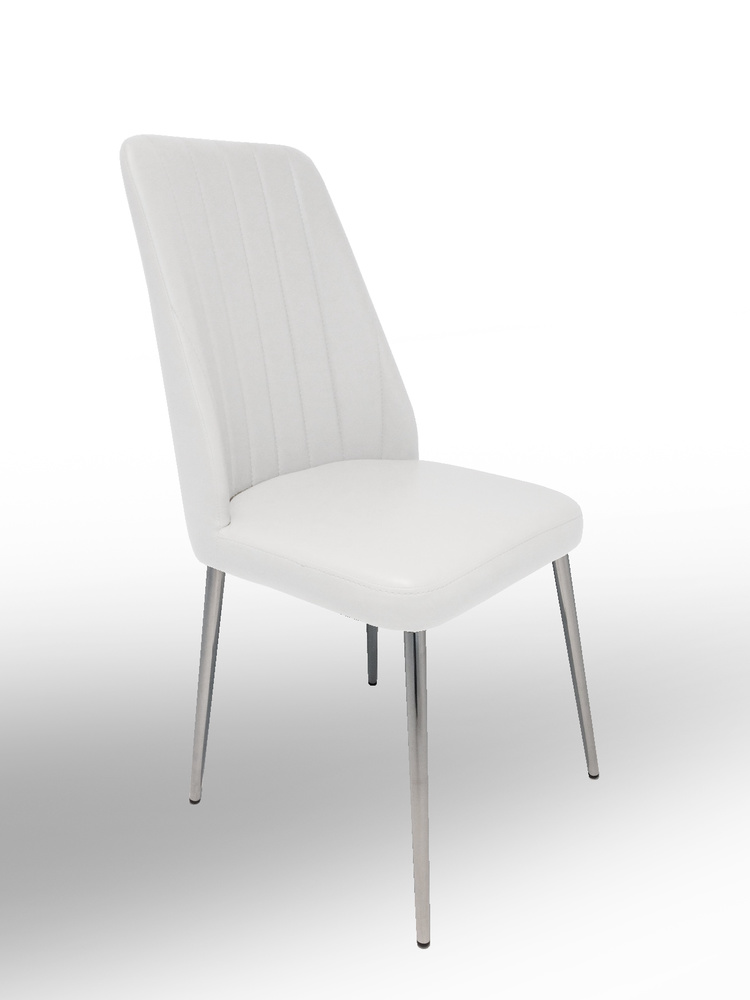 CAIPI 01 chair metal chromed Artificial leather white B 48, H 99, T 62 cm
